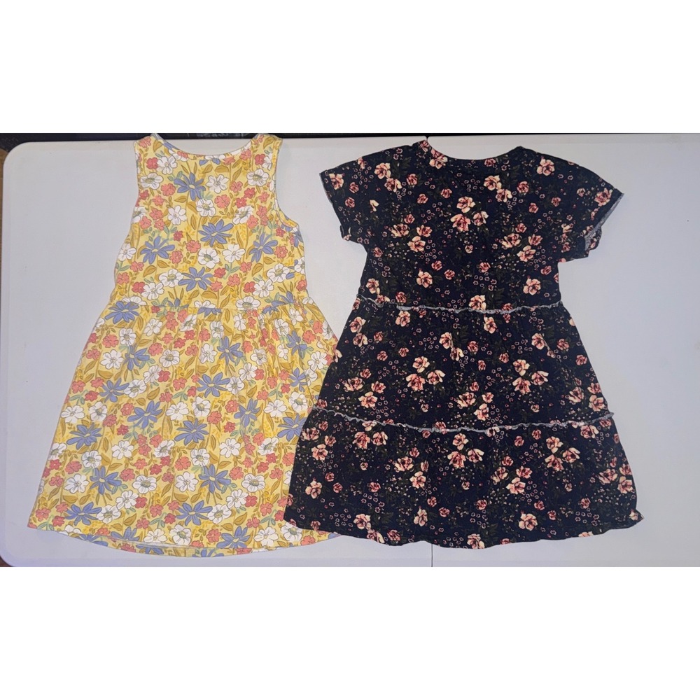 Old Navy H&M Floral Dress Lot Girls Size 5T 5 Navy Yellow Cotton 2 Piece Set‎